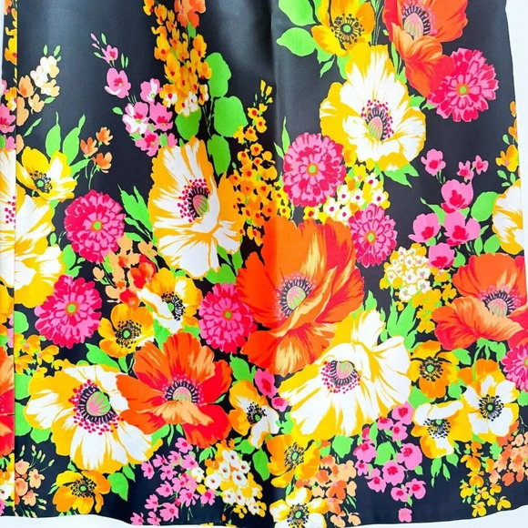 Vintage Floral Colourful High Wiast A line Maxi Skirt M - Picture 6 of 7